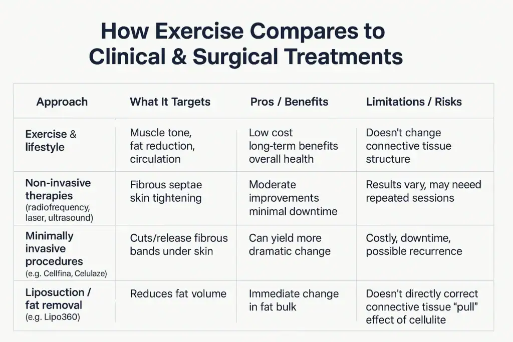 Sculpting Your Bum: Can Toning Exercises Really Reduce Cellulite? 2 How exercise compares to treatments from Lipo 360 Tetbury